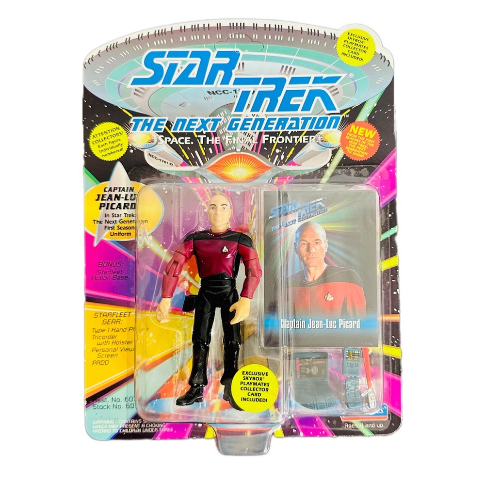 Star Trek The Next Generation CAPTAIN JEAN-LUC PICARD 1993 Playmates w Card NEW!